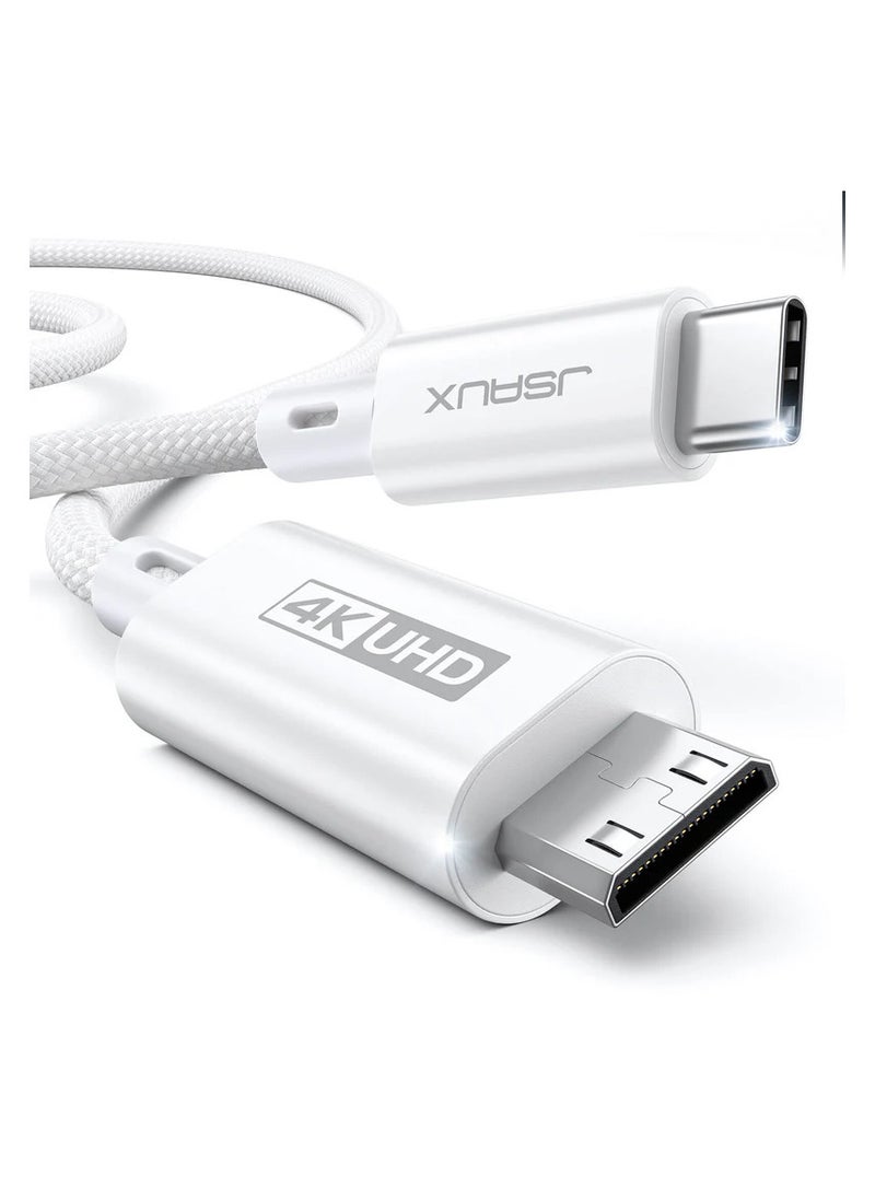USB-C to Mini HDMI Cable Our Type-C Input supports a wide range of devices including phones, tablets, laptops, iPads, Samsung devices, PS5, Xbox, ROG Ally, Switch, and Steamdeck(3M) white.
