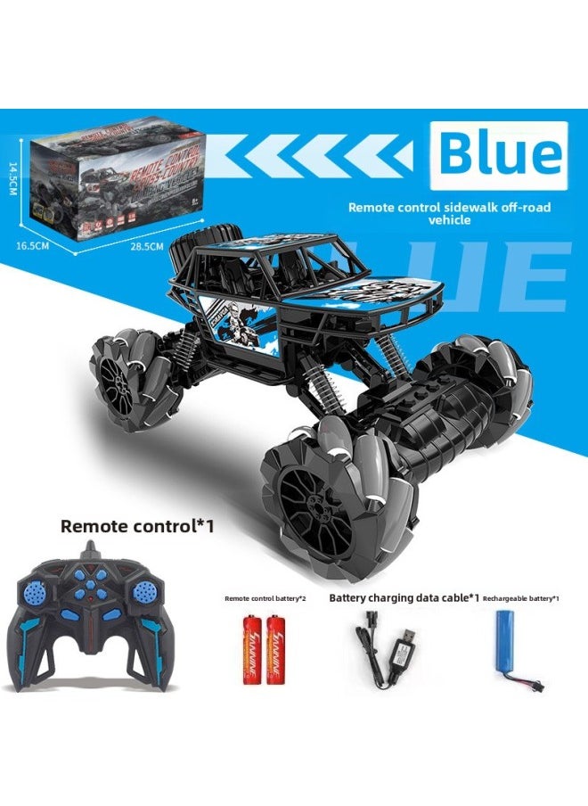 Generic Kidsren's Alloy Remote Control Car Drift Off-road Vehicle Climbing Car Remote Control Car Toy Car Model High-speed Racing Car-Color:[blue] Alloy Version 2.4G Side Row Off-road Vehicle 11-way (color Box)-Scale:Comes With 1 Set Of Rechargeable Batteries + Charger  - Image 1