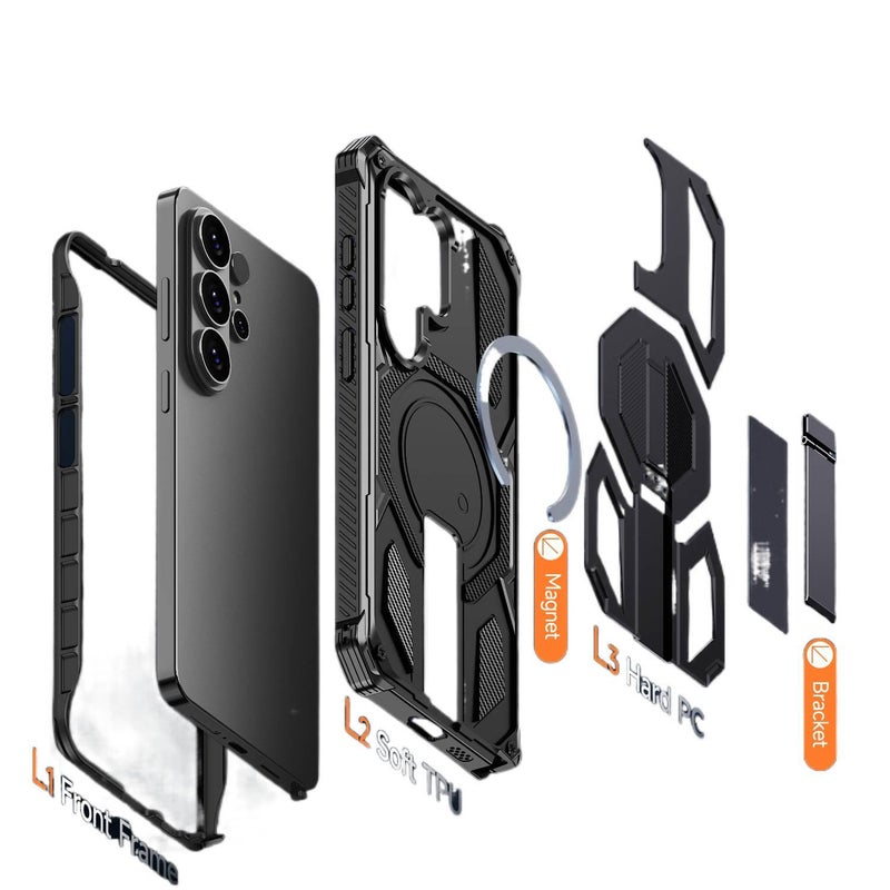 MagSafe Case | Shockproof Cover for Samsung S26 Ultra / Samsung S26 | Black TPU+PC | Drop Protection - Image 4