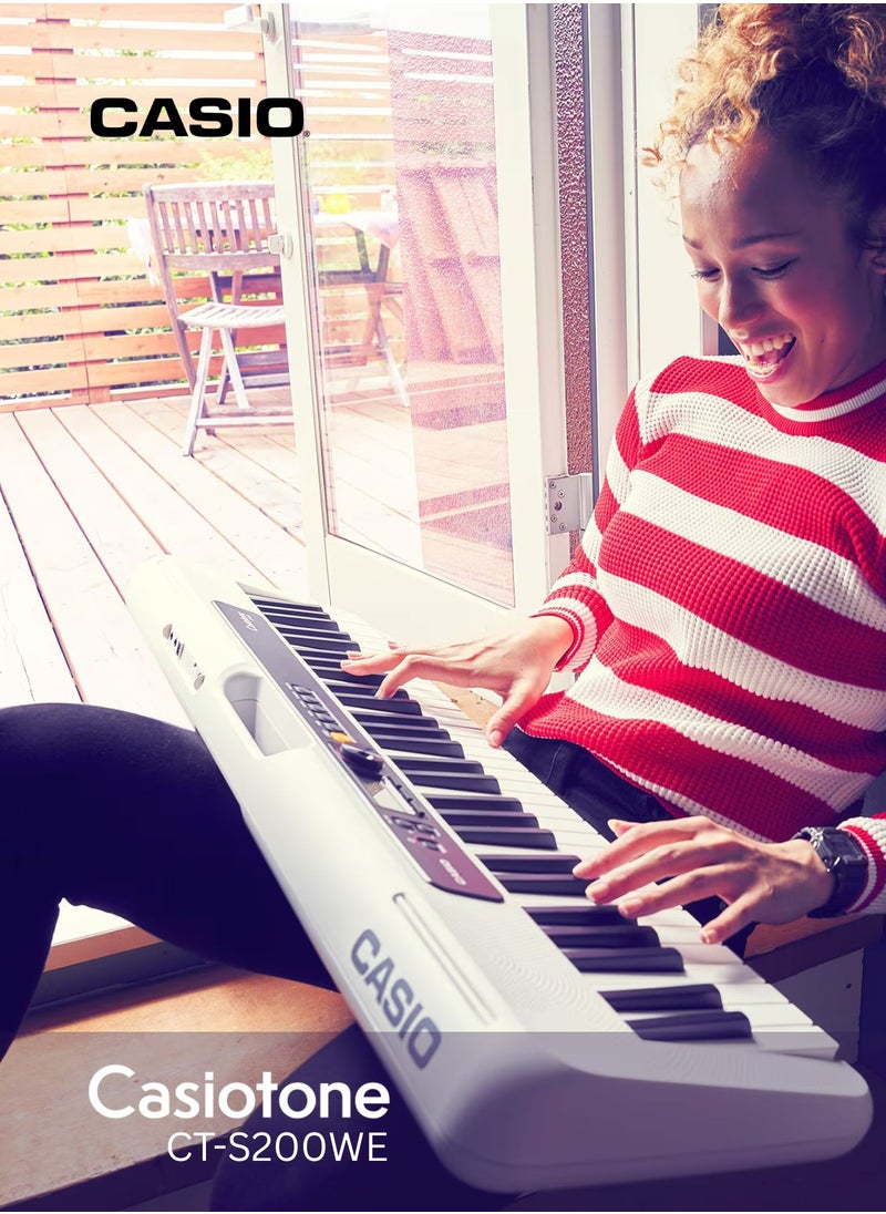 CASIO CT-S200 Digital Piano Keyboard - White - 61 Keys - 400 Tones - 77 Rhythms, With Power Adaptor  - Image 1