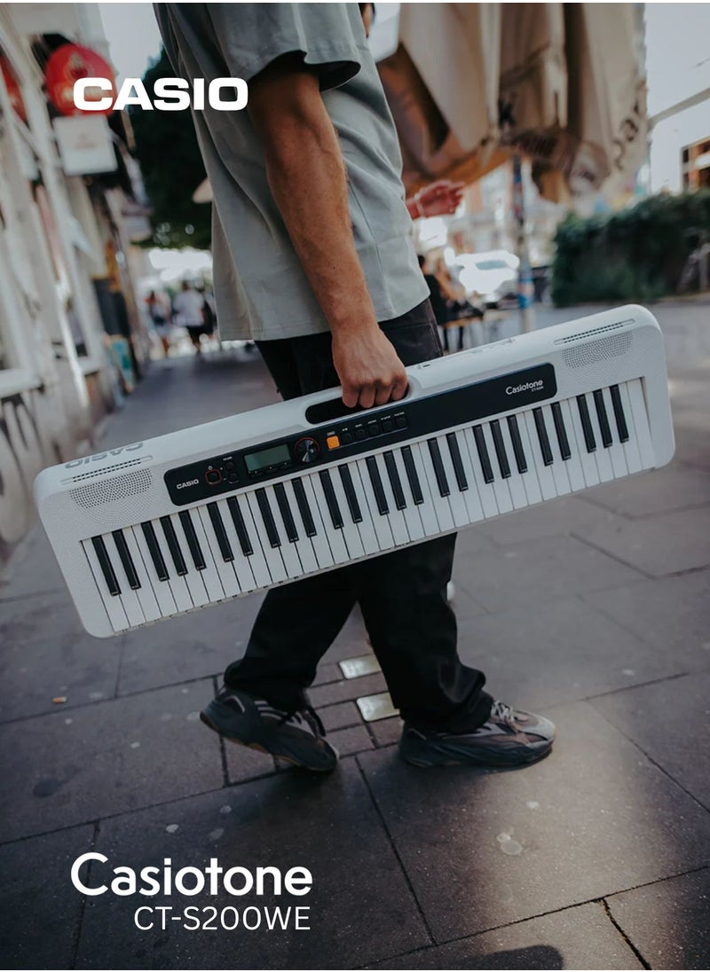 CASIO CT-S200 Digital Piano Keyboard - White - 61 Keys - 400 Tones - 77 Rhythms, With Power Adaptor  - Image 5