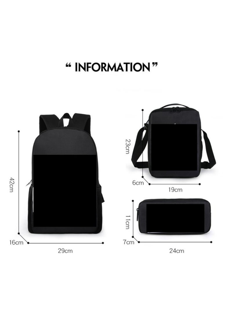 JURASSIC WORLD New Jurassic Park Dinosaur Three piece Set with Large Capacity Backpack, Student School Bag, Lunch Bag, Pen Bag  - Image 2
