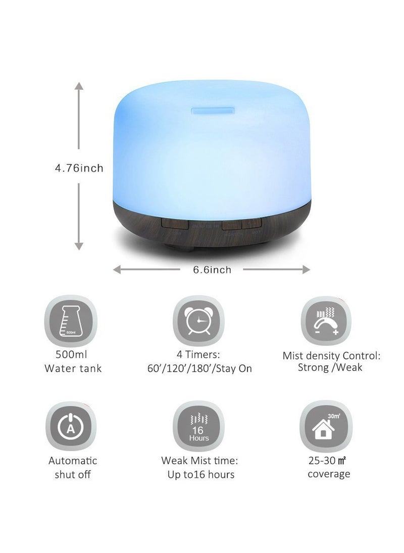 Arabest - Essential Oil Diffusers, 500ml Diffusers for Essential Oils Large Room,Home, Aromatherapy Oil Diffuser with Cool Mist - Image 1