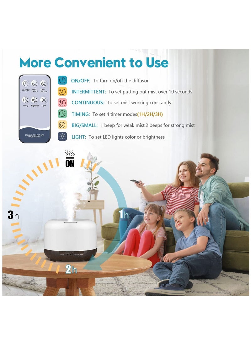 Arabest - Essential Oil Diffusers, 500ml Diffusers for Essential Oils Large Room,Home, Aromatherapy Oil Diffuser with Cool Mist - Image 1