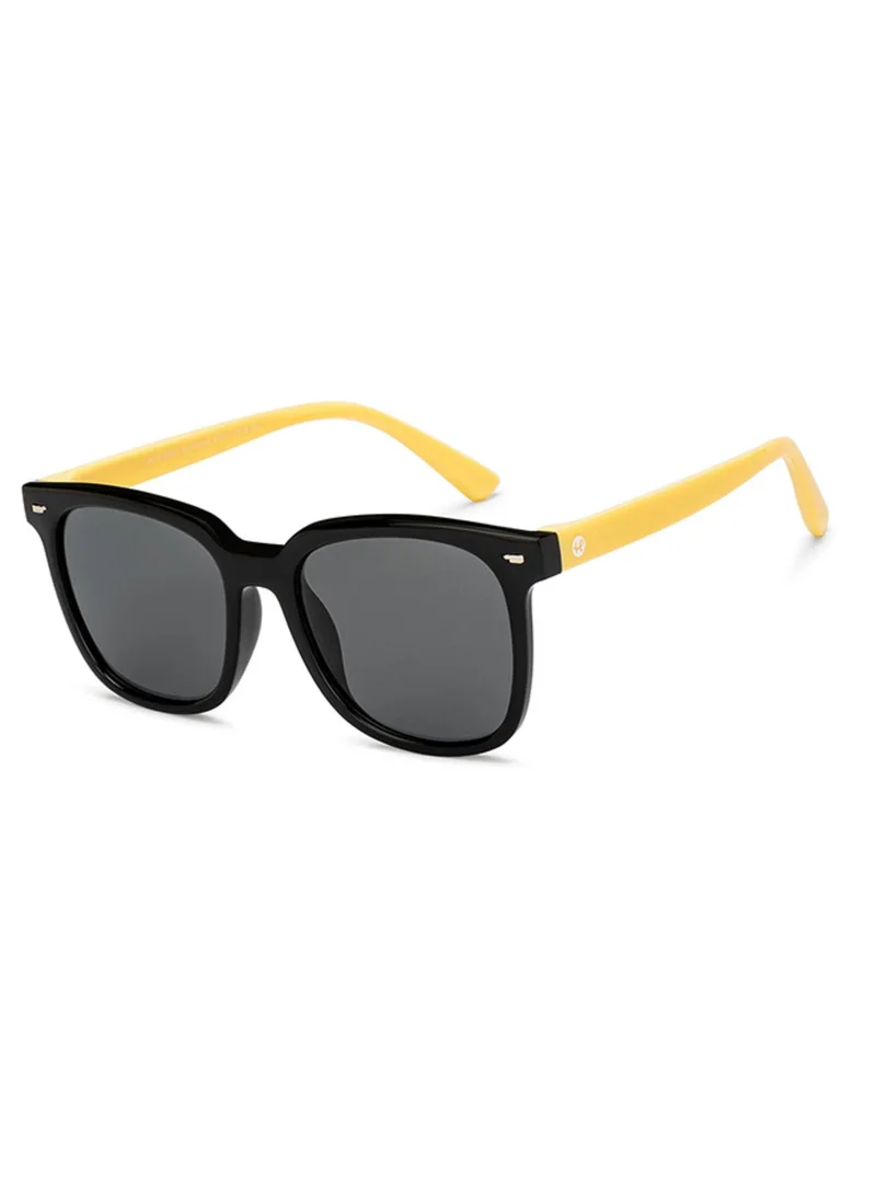 هوبر Hooper By Lenskart | Black Blue Full Rim Square Latest and Stylish Kids Sunglasses | Polarized and 100% UV Protected | For Boys & Girls (Age 8-12 yrs) | HP S15811L