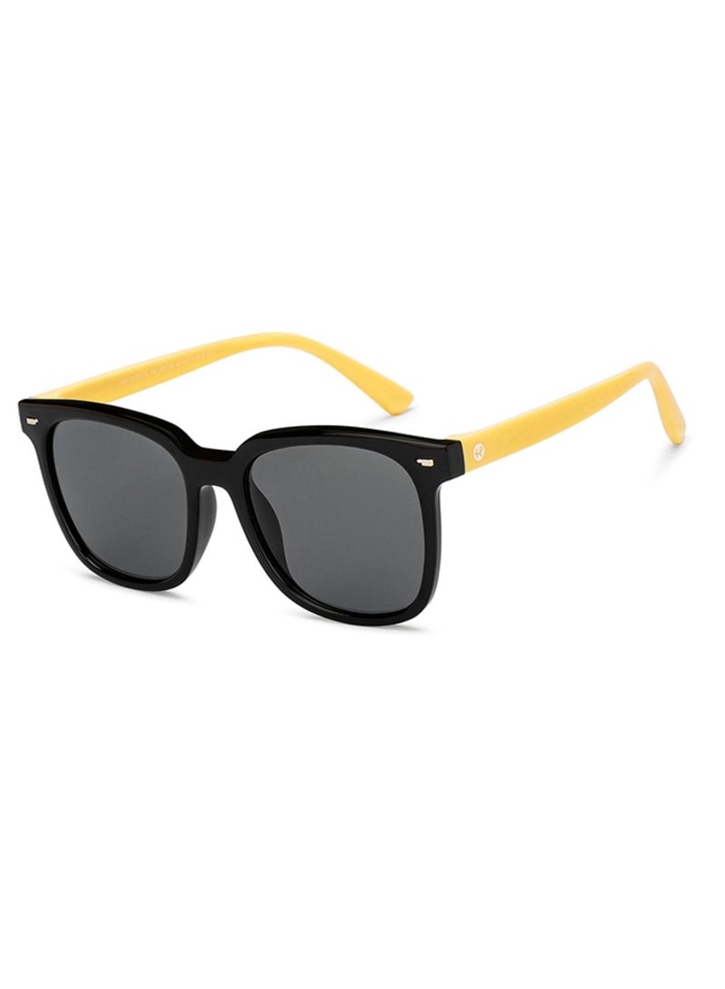 Hooper Hooper By Lenskart | Black Blue Full Rim Square Latest and Stylish Kids Sunglasses | Polarized and 100% UV Protected | For Boys & Girls (Age 8-12 yrs) | HP S15811L  - Image 1