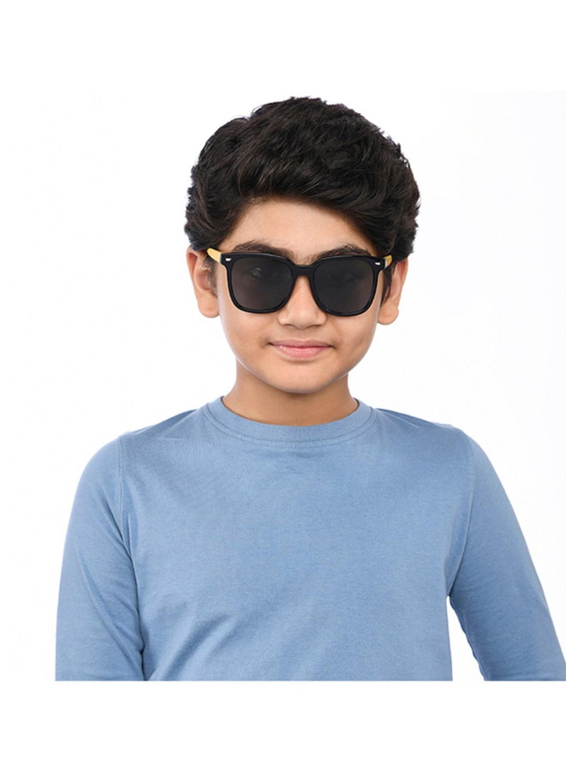 Hooper Hooper By Lenskart | Black Blue Full Rim Square Latest and Stylish Kids Sunglasses | Polarized and 100% UV Protected | For Boys & Girls (Age 8-12 yrs) | HP S15811L  - Image 3