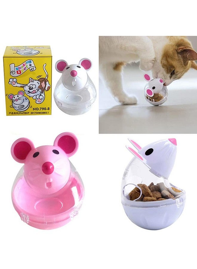 DOYIFun 2pcs Cat Slow Feeder Food Ball,Mice Water Droplet Bone Tumbler Shaped Pet Mouse Treat Ball Cat Food Toy Slow Feeder Enrichment Toys - Image 2