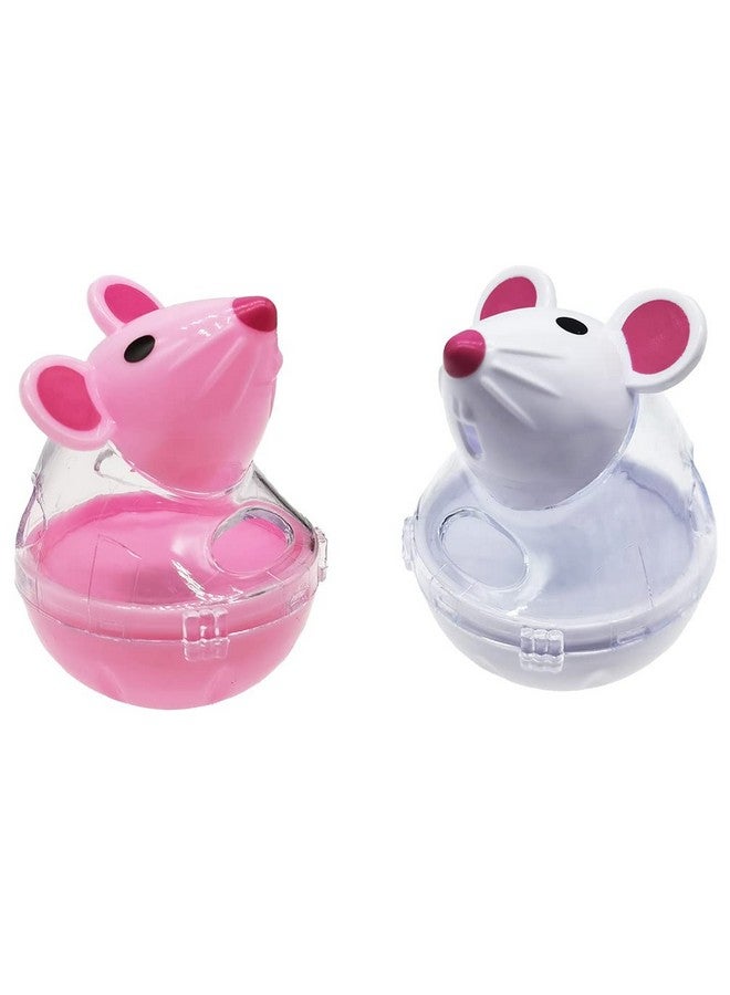 DOYIFun 2pcs Cat Slow Feeder Food Ball,Mice Water Droplet Bone Tumbler Shaped Pet Mouse Treat Ball Cat Food Toy Slow Feeder Enrichment Toys - Image 1