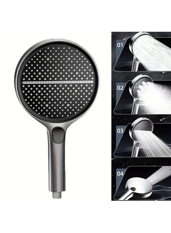 Large Panel High Pressure Shower Head 4 Modes Water Massage Silvery Color - Image 1