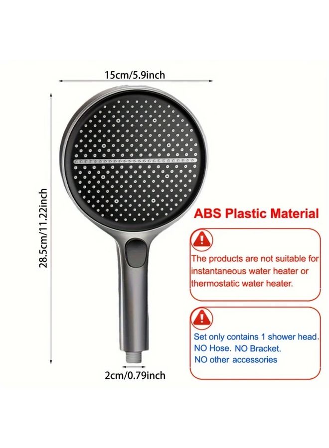 Large Panel High Pressure Shower Head 4 Modes Water Massage Silvery Color - Image 3