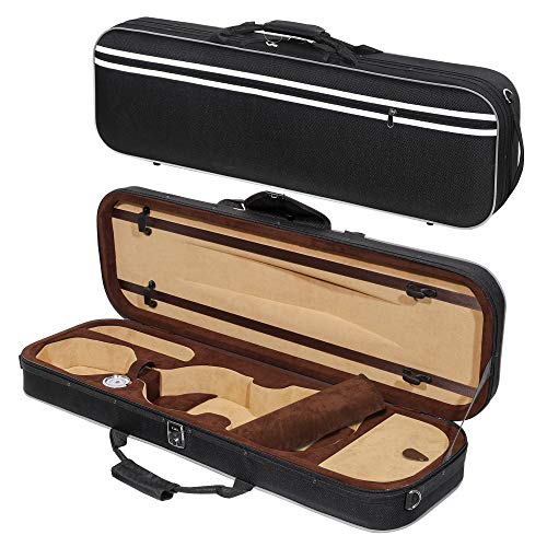 M MI & VI MI&VI NF-5001 Super Lightweight 3.1lb Violin Case (1/2 Size) With Reflective Safety Strips | Hygrometer | Adjustable Shoulder Straps | Hard-Shell | High-Density Foam - MIVI Music - Image 1
