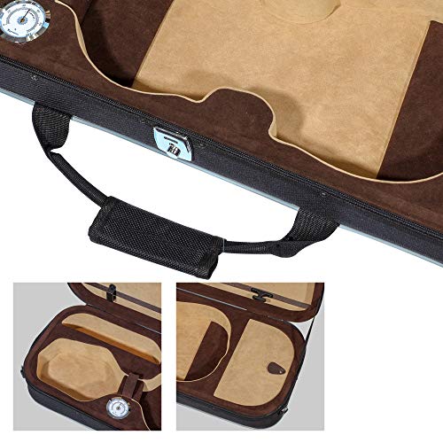 M MI & VI MI&VI NF-5001 Super Lightweight 3.1lb Violin Case (1/2 Size) With Reflective Safety Strips | Hygrometer | Adjustable Shoulder Straps | Hard-Shell | High-Density Foam - MIVI Music - Image 5