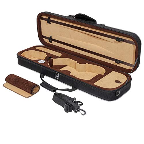 M MI & VI MI&VI NF-5001 Super Lightweight 3.1lb Violin Case (1/2 Size) With Reflective Safety Strips | Hygrometer | Adjustable Shoulder Straps | Hard-Shell | High-Density Foam - MIVI Music - Image 3