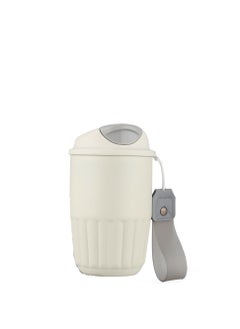 Travel Cup Insulated Coffee Thermal Cup, 14oz Upgraded Double Walled Water Glasses, Vacuum Insulation Stainless Steel with Leak-Proof Lid Tumbler Mug, Reusable Cup for Coffee, Tea(White)