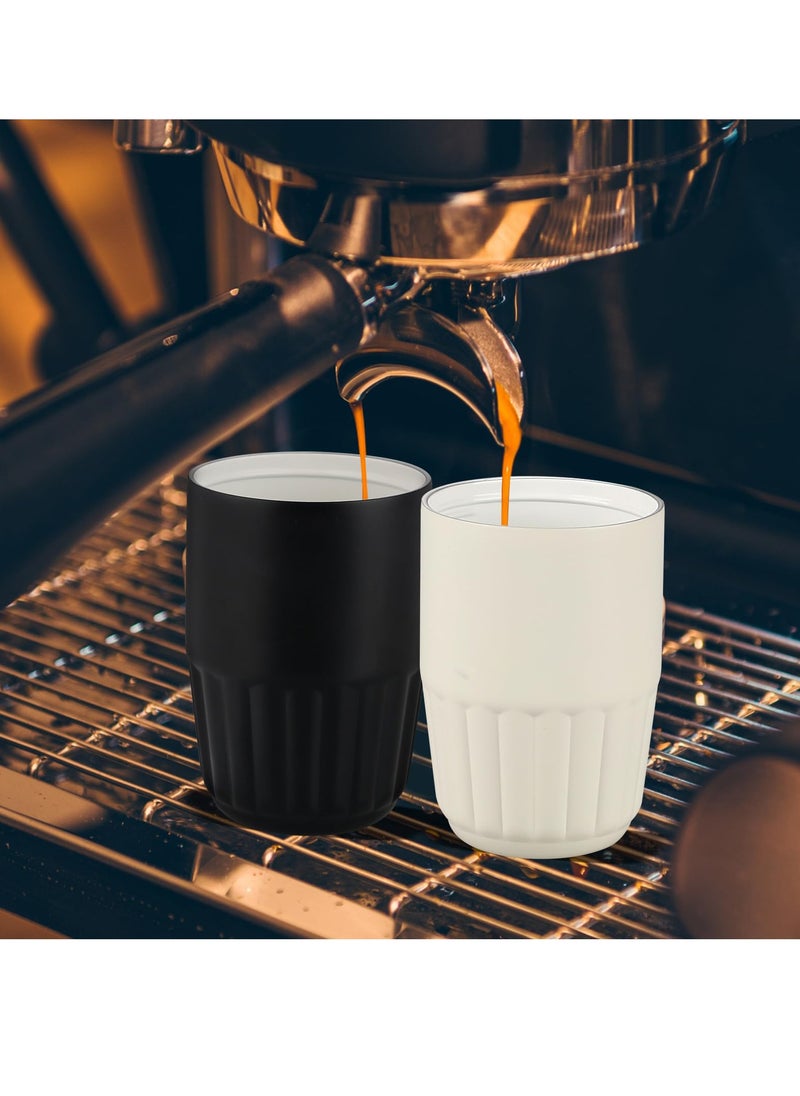SYOSI - Travel Cup Insulated Coffee Thermal Cup, 14oz Upgraded Double Walled Water Glasses, Vacuum Insulation Stainless Steel with Leak-Proof Lid Tumbler Mug, Reusable Cup for Coffee, Tea(White) - Image 1