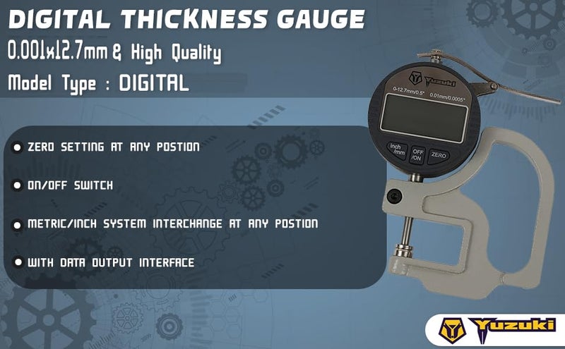 YUZUKI Digital Thickness Gauge 0.001x12.7mm: Your Ultimate Tool for Precise Thickness Measurements High Quality - Image 3