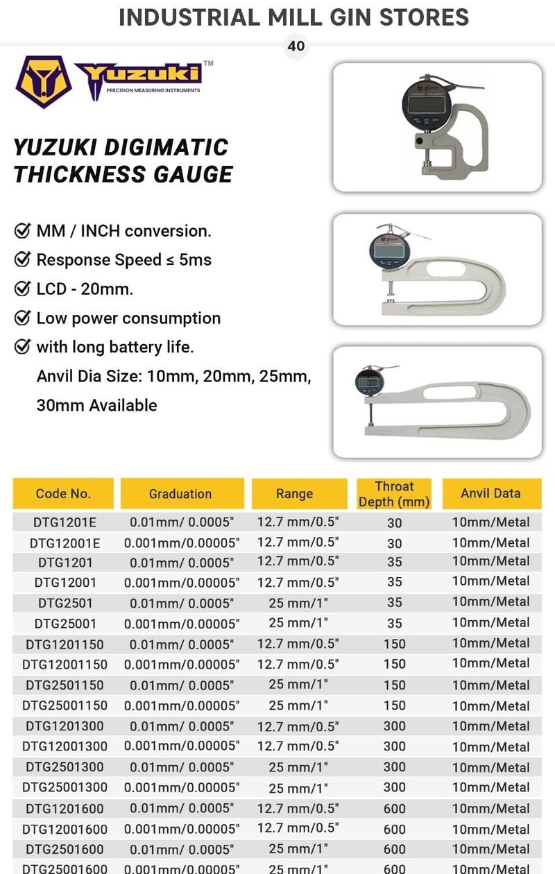 YUZUKI Digital Thickness Gauge 0.001x12.7mm: Your Ultimate Tool for Precise Thickness Measurements High Quality - Image 2