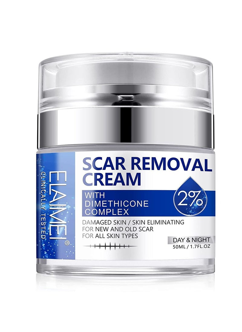 Elaimei - Scar Removal Cream for Surgical and Acne Scars Cuts Burns Natural Stretch Mark Removal Cream Helps with Old and New Scars Supports Skin Renewal Scar Cream for Women and Men All Skin Types 50ml - Image 1