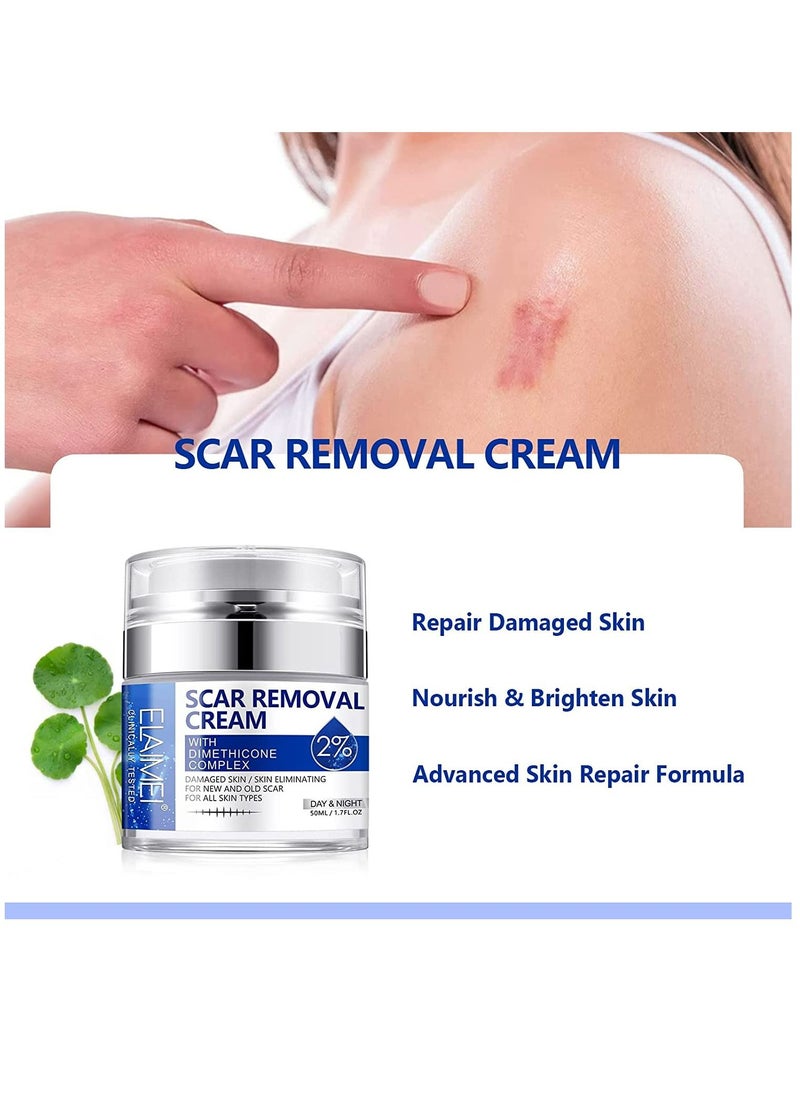 Elaimei - Scar Removal Cream for Surgical and Acne Scars Cuts Burns Natural Stretch Mark Removal Cream Helps with Old and New Scars Supports Skin Renewal Scar Cream for Women and Men All Skin Types 50ml - Image 1