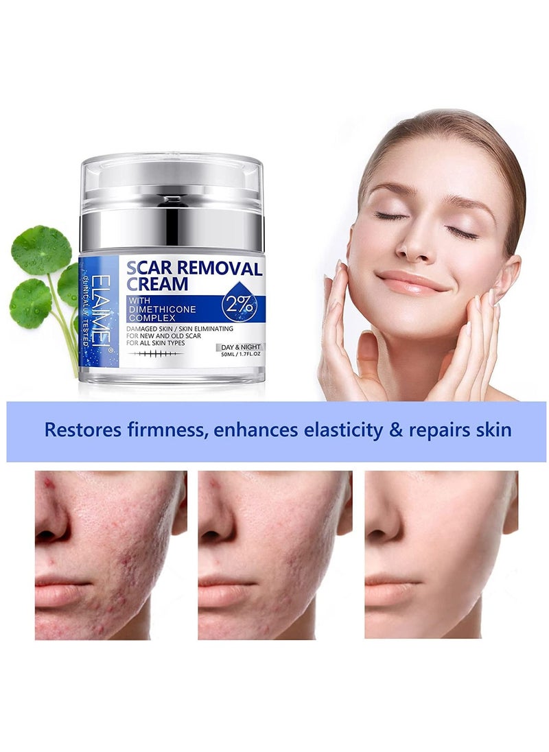 Elaimei - Scar Removal Cream for Surgical and Acne Scars Cuts Burns Natural Stretch Mark Removal Cream Helps with Old and New Scars Supports Skin Renewal Scar Cream for Women and Men All Skin Types 50ml - Image 1