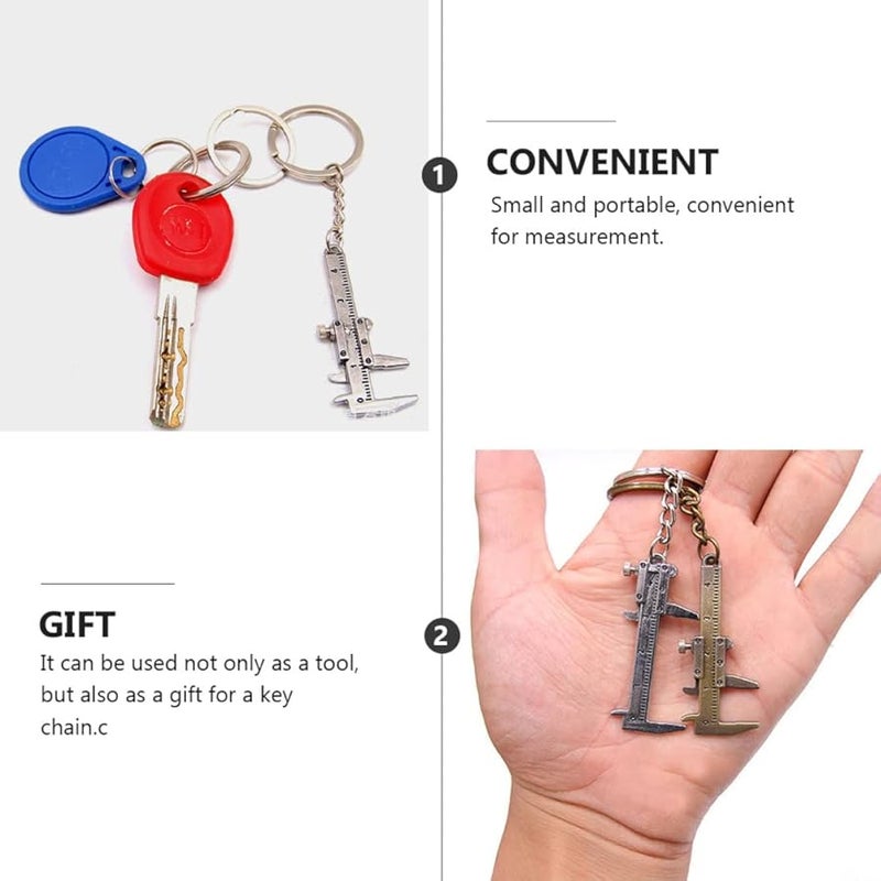 Mini Caliper Keychain Pocket Tool Dial Micrometer Measuring Gauge 1 Pc - Image 4
