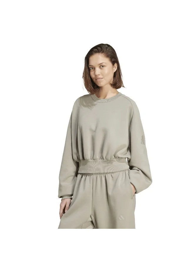 Adidas Adidas W All Szn Sl Sw Green Sweatshirt (Long Sleeve) Sweatshirts For Women