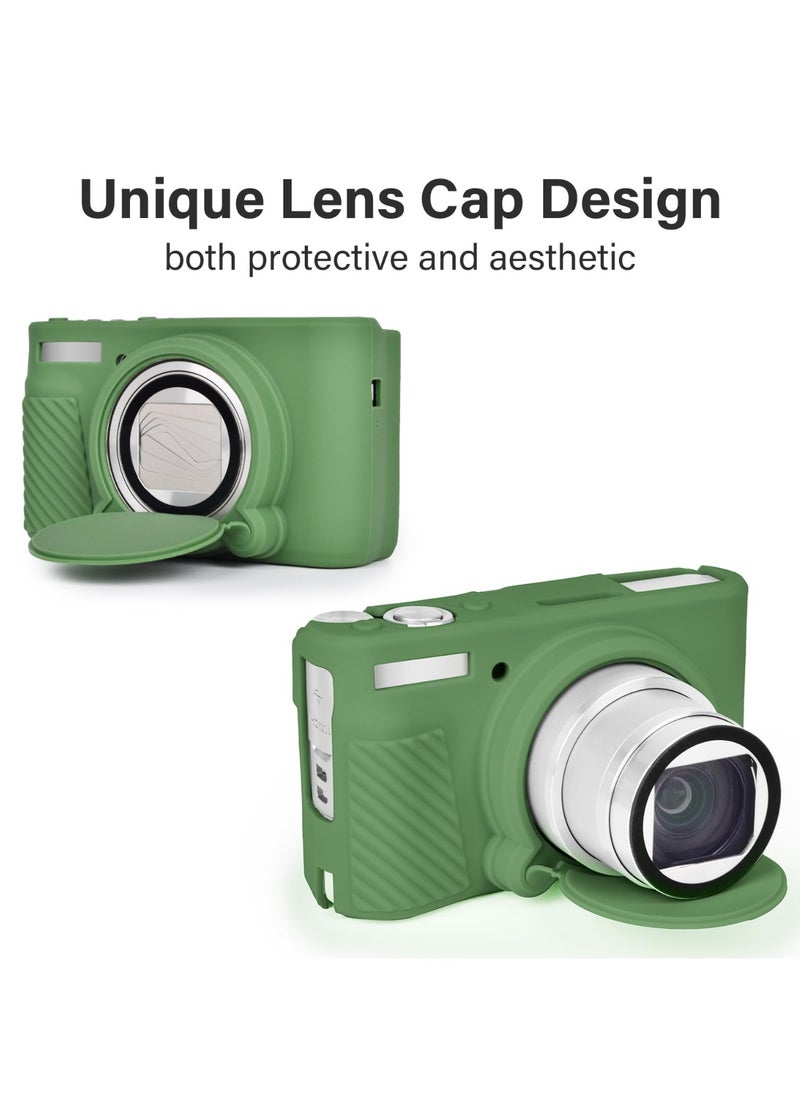 Generic Silicone Case for Canon Powershot SX740 SX730 HS Camera - Soft Lightweight Protective Case Cover with Removable Lens Cover for SX740/SX730 HS Accessories (Green)  - Image 4