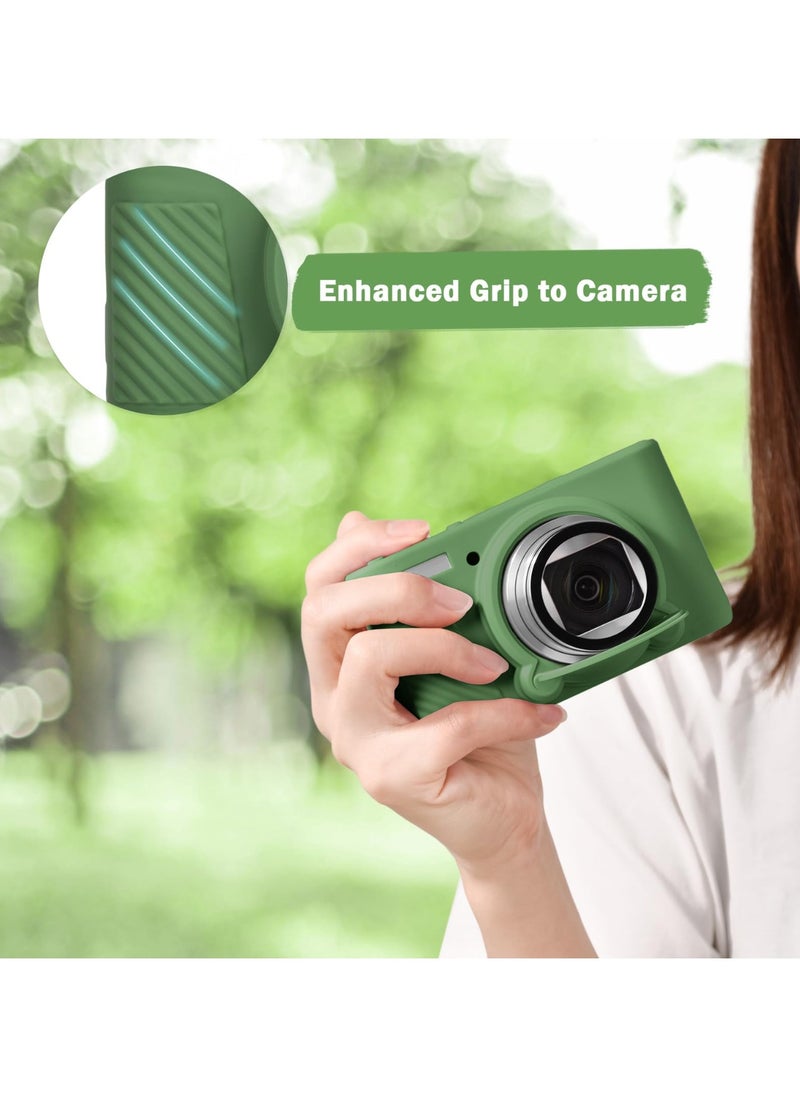 Generic Silicone Case for Canon Powershot SX740 SX730 HS Camera - Soft Lightweight Protective Case Cover with Removable Lens Cover for SX740/SX730 HS Accessories (Green)  - Image 5