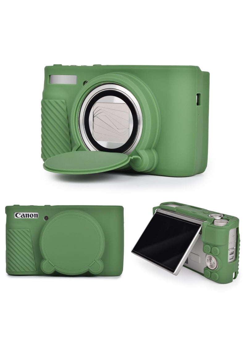 Generic Silicone Case for Canon Powershot SX740 SX730 HS Camera - Soft Lightweight Protective Case Cover with Removable Lens Cover for SX740/SX730 HS Accessories (Green)  - Image 1