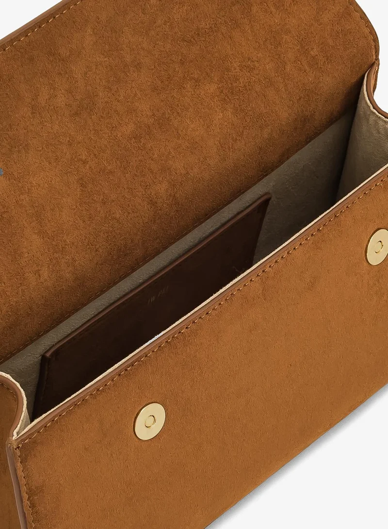 Jw Pei Brown Keyla Faux Suede Top Handle Mini Bag for Women | Best Price UAE