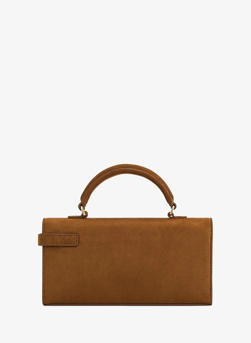 Jw Pei Brown Keyla Faux Suede Top Handle Mini Bag for Women | Best Price UAE