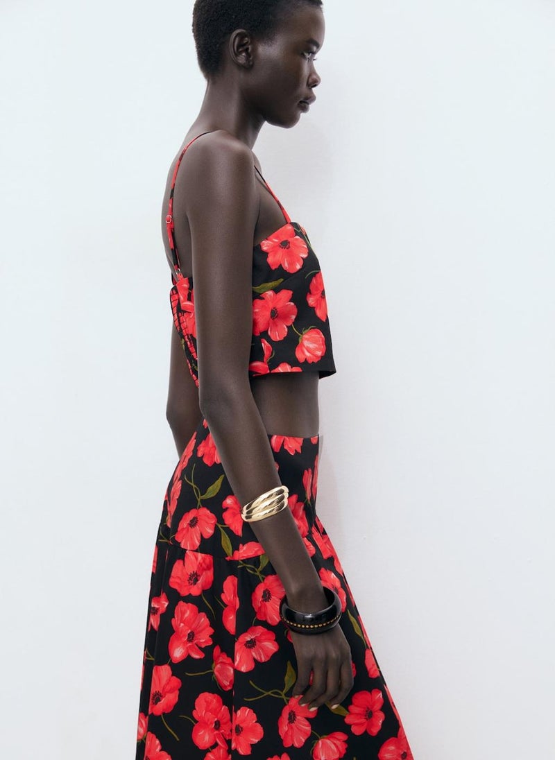 MANGO Floral Crop Top  - Image 3