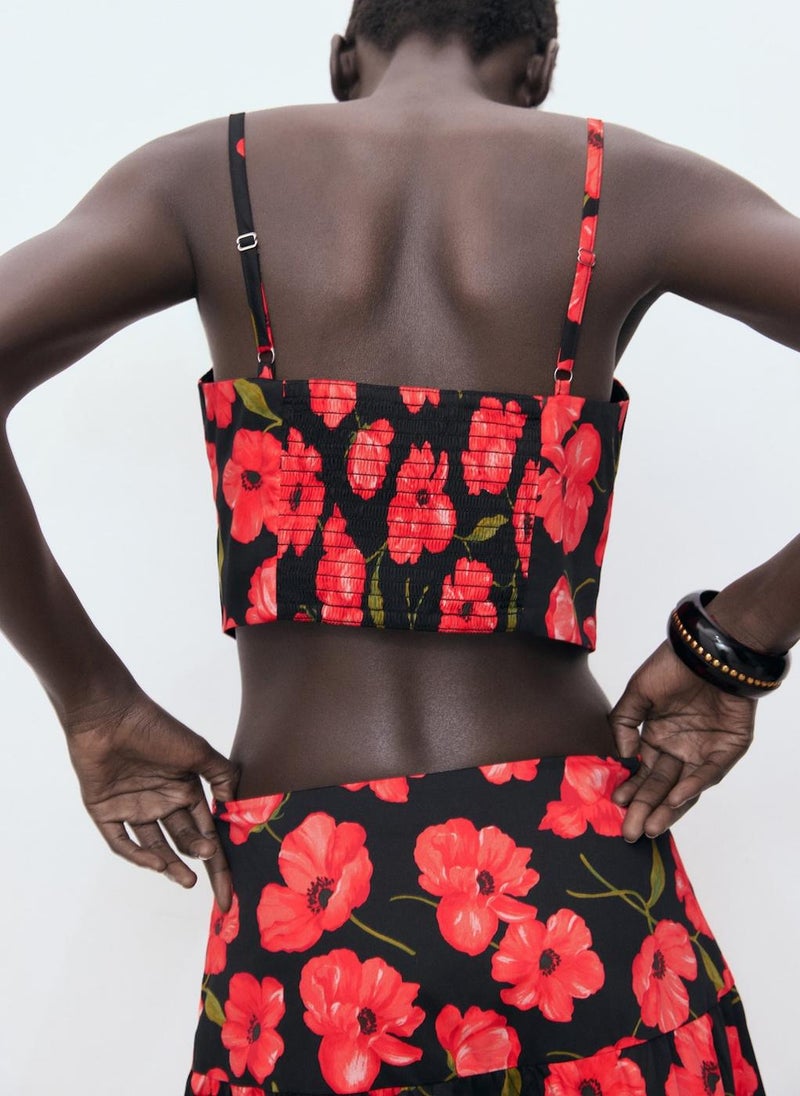 MANGO Floral Crop Top  - Image 2