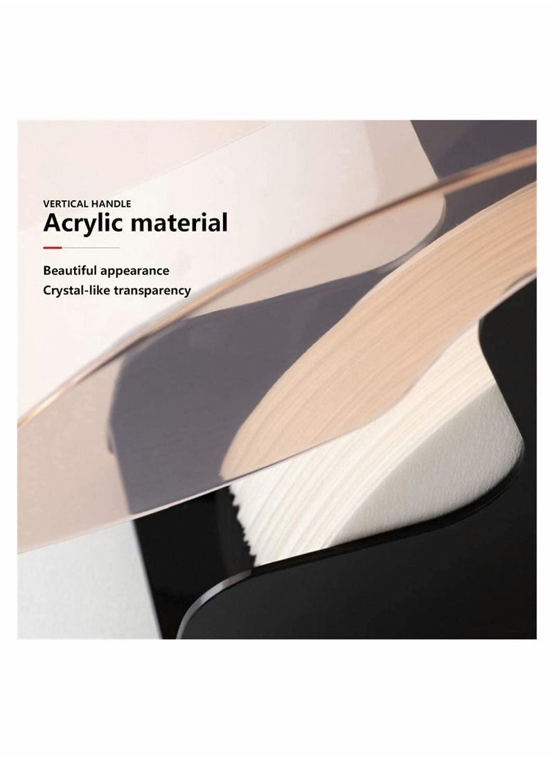 Coffee Filter Storage Box Acrylic Filter Paper Holder, V60 Filter Paper Fan Filter Paper Dust Box, Suitable Filter Paper Storage Container Stand for Coffee Shop Home Use, White