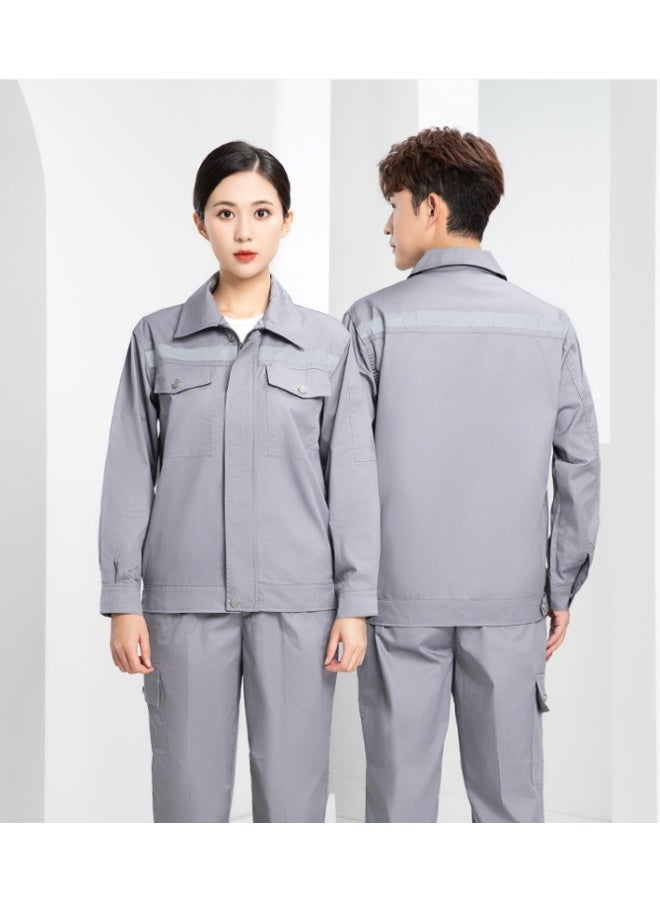 NIBEMINENT Cotton Work Clothes Reflective Pocket Unisex Work Overall Safety Worker Coveralls for Auto Repairmen Mechanics - Image 1