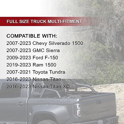 Armordillo CR1 Chase Rack for 1/2 Ton Full Size Truck|Roll Bar LED Light mounts|7180338 CR1/CR-1 09-23 F-150/07-23 Silverado 1500/07-23 Sierra 1500/07-23 Tundra/04-23 Titan/Titan XD - Image 3