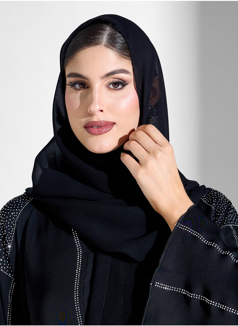 Khizana Abaya With Embellishment & Sheila  - Image 4