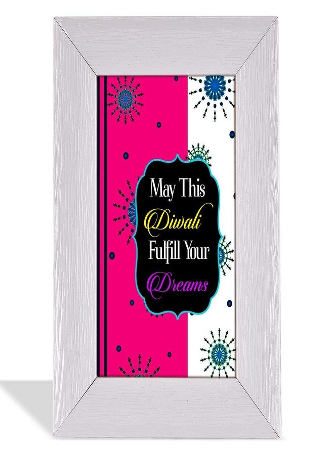 Alwaysgift May This Diwali Fulfill Your Dreams 2 Diyas, Ladies Wallet, Smiley Keychain, & Quotation Photo Frame Gift Set - Image 3