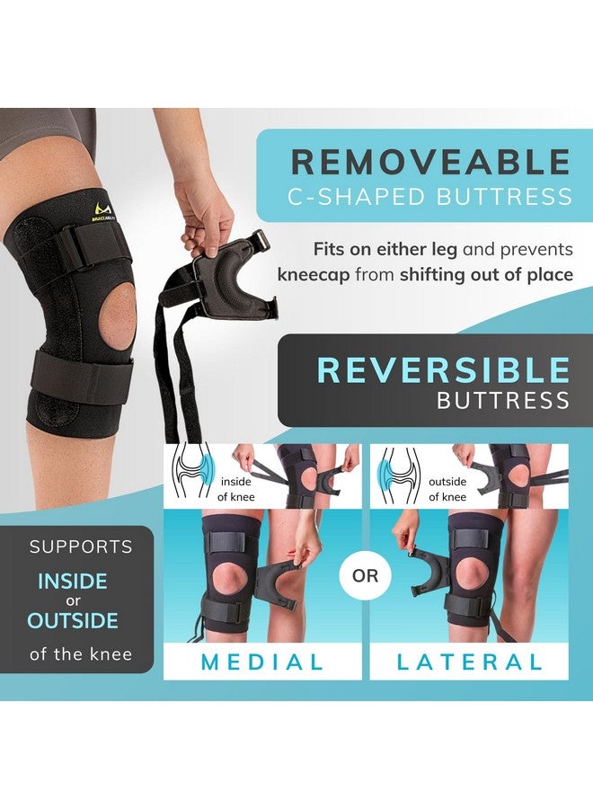 BraceAbility J Patella Knee Brace - Lateral Patellar Stabilizer with Medial and J-Lat Support Straps for Dislocation, Subluxation, Patellofemoral Pain, Left or Right Kneecap Tracking (M) - Image 1