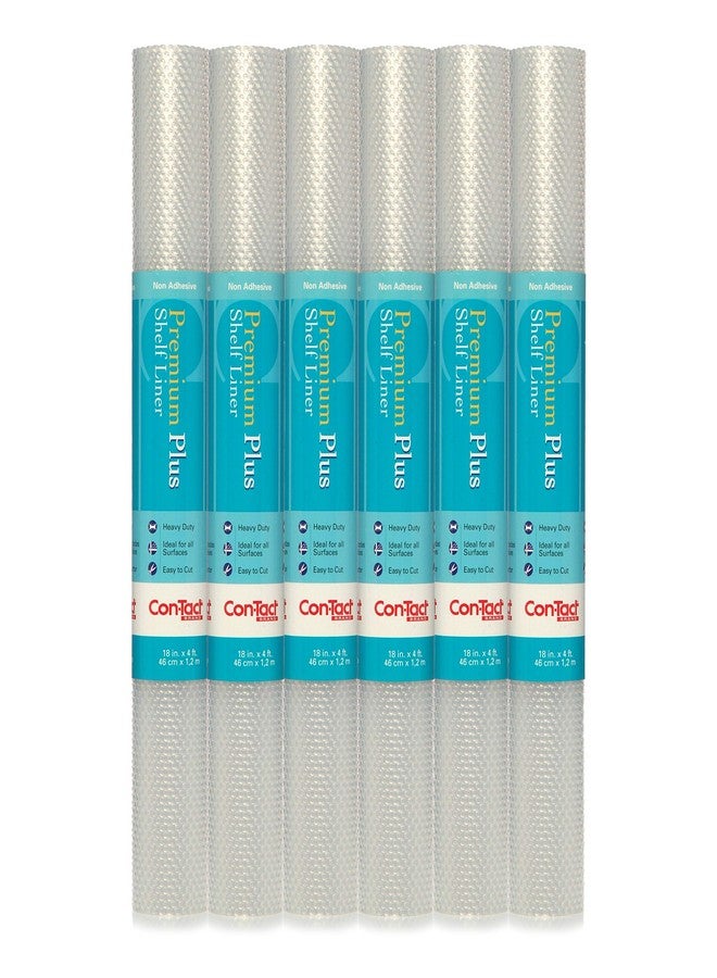 Con-Tact Brand Premium Plus Non-Adhesive Shelf Liner, Heavy Duty and Multi-functional Drawer Liner, 18" x 4', Nova Crystal Clear, Pack of 6 Rolls - Image 1