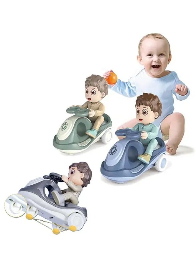 Cartoon Scooter Toy with Inertia & Swing Function, Cartoon Boy Riding Tricycle, Multicolor - Image 4
