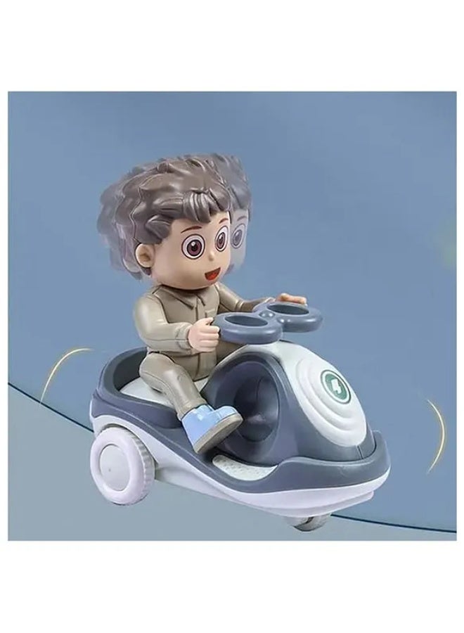 Cartoon Scooter Toy with Inertia & Swing Function, Cartoon Boy Riding Tricycle, Multicolor - Image 2