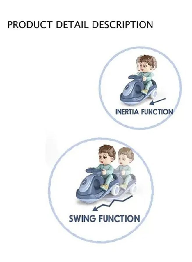 Cartoon Scooter Toy with Inertia & Swing Function, Cartoon Boy Riding Tricycle, Multicolor - Image 3
