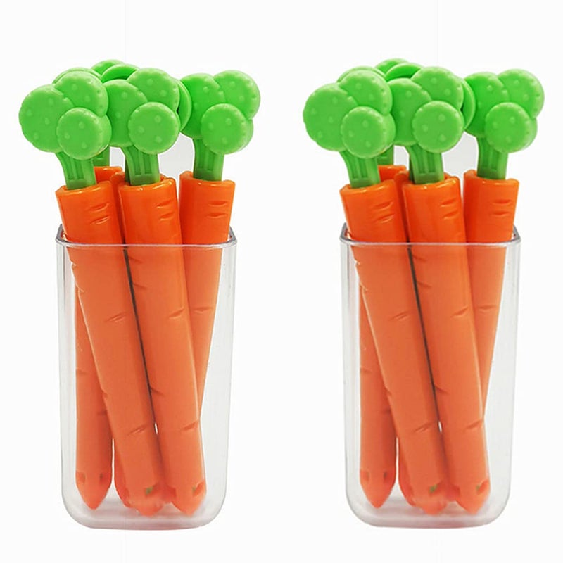 Bonilve Cute Plant Refrigerator Magnets with Sealing Clips, Carrot Food Package and Snack Bags Clips and 1 Magnets Container, with 2 Refrigerator Magnets Organizers Stick on Fridge - Image 1