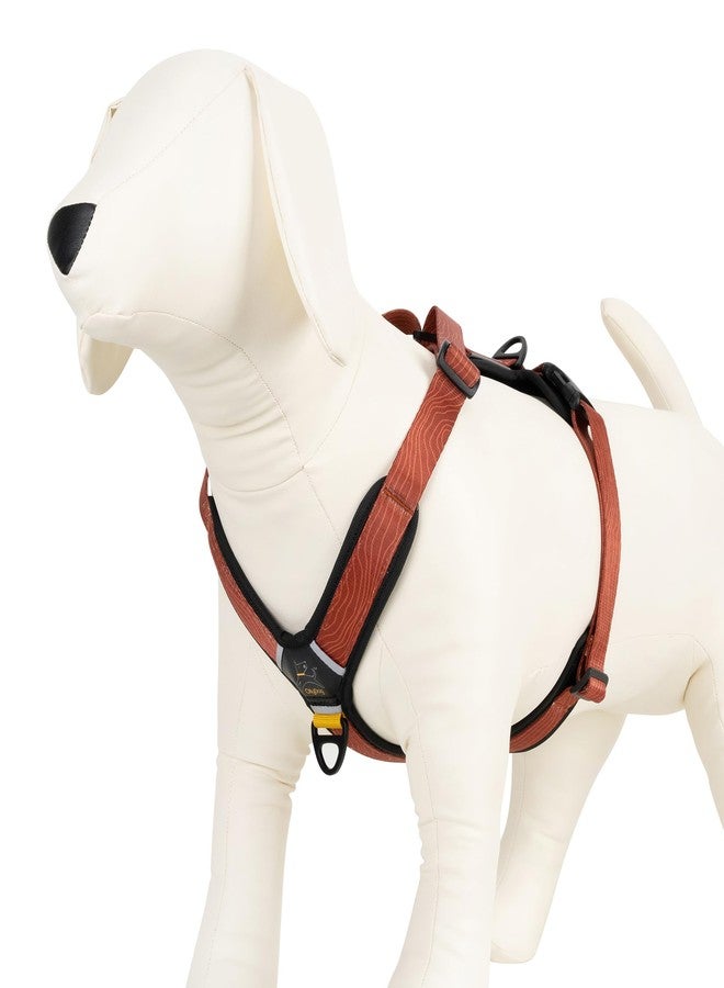 OllyDog سرج OllyDog Alpine Reflective Comfort، سرج للكلاب بدون شد مع حواف عاكسة، حزام بوليستر ناعم مطبوع بتقنية التسامي، مثالي للاستخدام اليومي والمغامرات (صغير، لون طيني بنقشة الخشب) - Image 5