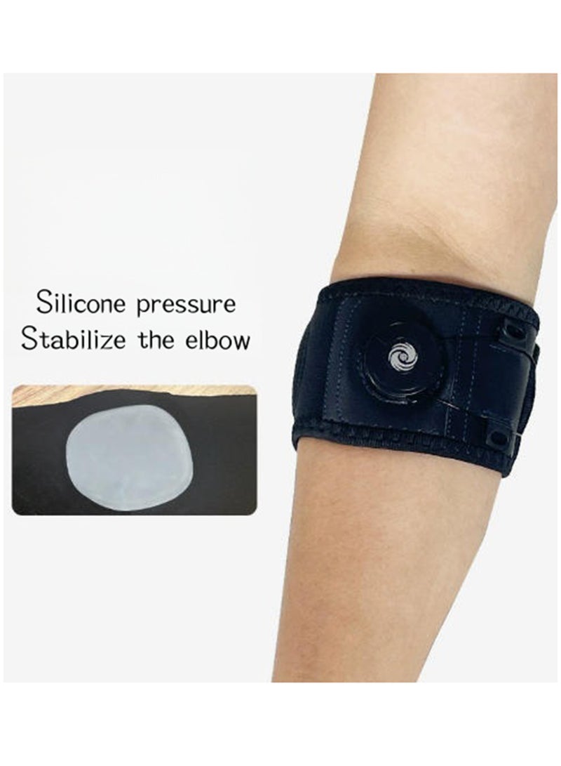 اعاره دعامة مرفق لاعبي التنس للرجال والنساء، دعامة مرفق لالتهاب الأوتار ومرفق لاعبي التنس ومرفق لاعبي الجولف، حزام مرفق قابل للتعديل (أسود، مقاس عادي واحد) - Image 4