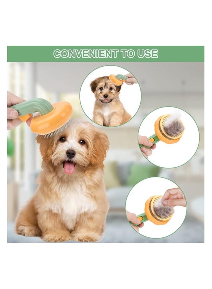 Generic Self Cleaning Slicker Brush Dog Brush and Cat Brush Cat Hair Brush with Curved Needle Comb Remove Loose Undercoat and Shed Fur Pet Pumpkin Brush Pet Brush for Shedding and Grooming  - Image 3