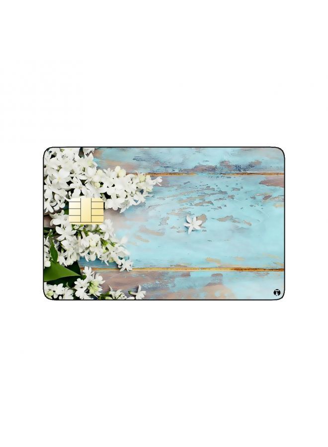 RKN PRINTED BANK CARD STICKER Beautiful White Roses Drawing - Image 2