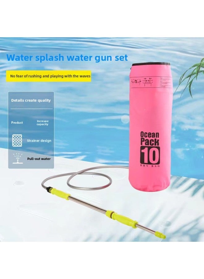 Generic Water Splashing High Pressure Water Gun Water Bag Water Fight Artifact Large Capacity Water Bag Waterproof Bag Bucket Bag Drifting Water Gun Wholesale-Color:Green  - Image 1